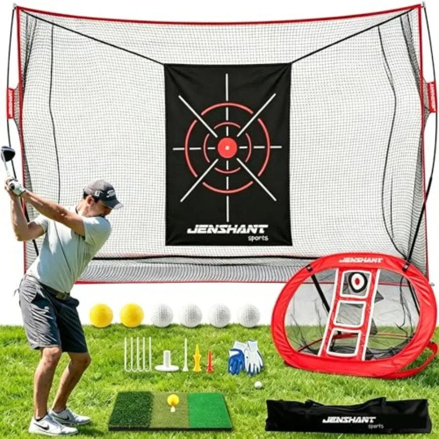 10x7ft Golf Practice Net with Chipping Target, Foldable Mat, 8 Tees and 6 Balls All-in-One Golf Hitting Net for Backyard, Indoo
10x7ft Golf Practice Net with Chipping Target, Foldable Mat, 8 Tees and 6 Balls All-in-One Golf Hitting Net for Backyard, Indoo