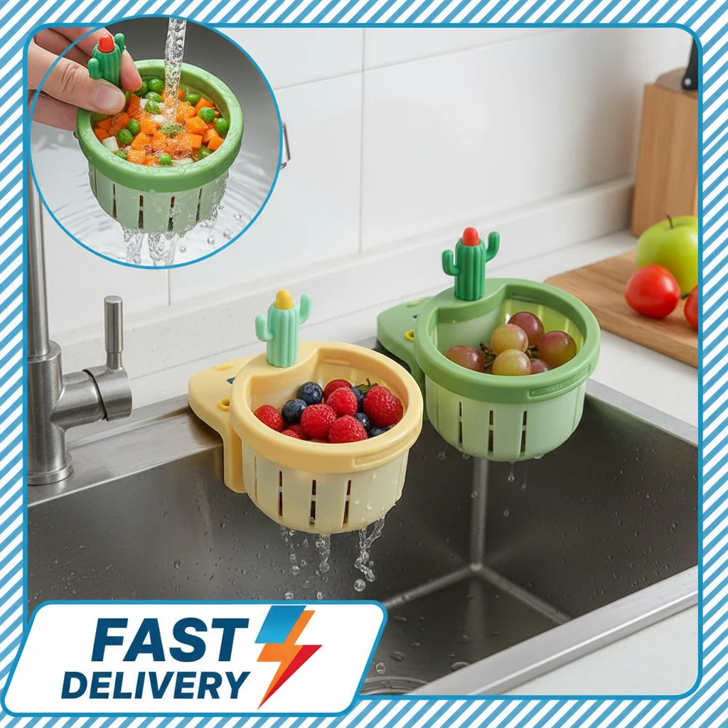 1/2pcs Cactus Sink Drain Strainer Press Automatic Dumping Basket Multi-functional Use Filter Net for Tub Kitchen Waste Collector
1/2pcs Cactus Sink Drain Strainer Press Automatic Dumping Basket Multi-functional Use Filter Net for Tub Kitchen Waste Collector