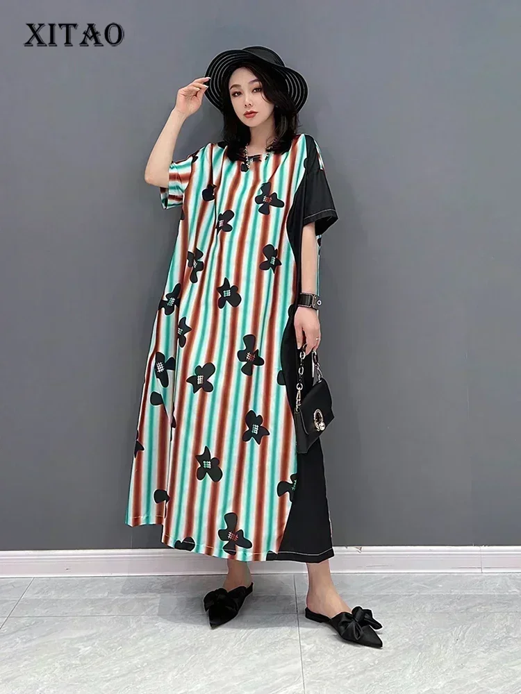 XITAO Fashion Striped Print Dress Loose Casual Simplicity Contrast Color Women T-shirt Dress Temperament Summer New ZY7275
XITAO Fashion Striped Print Dress Loose Casual Simplicity Contrast Color Women T-shirt Dress Temperament Summer New ZY7275