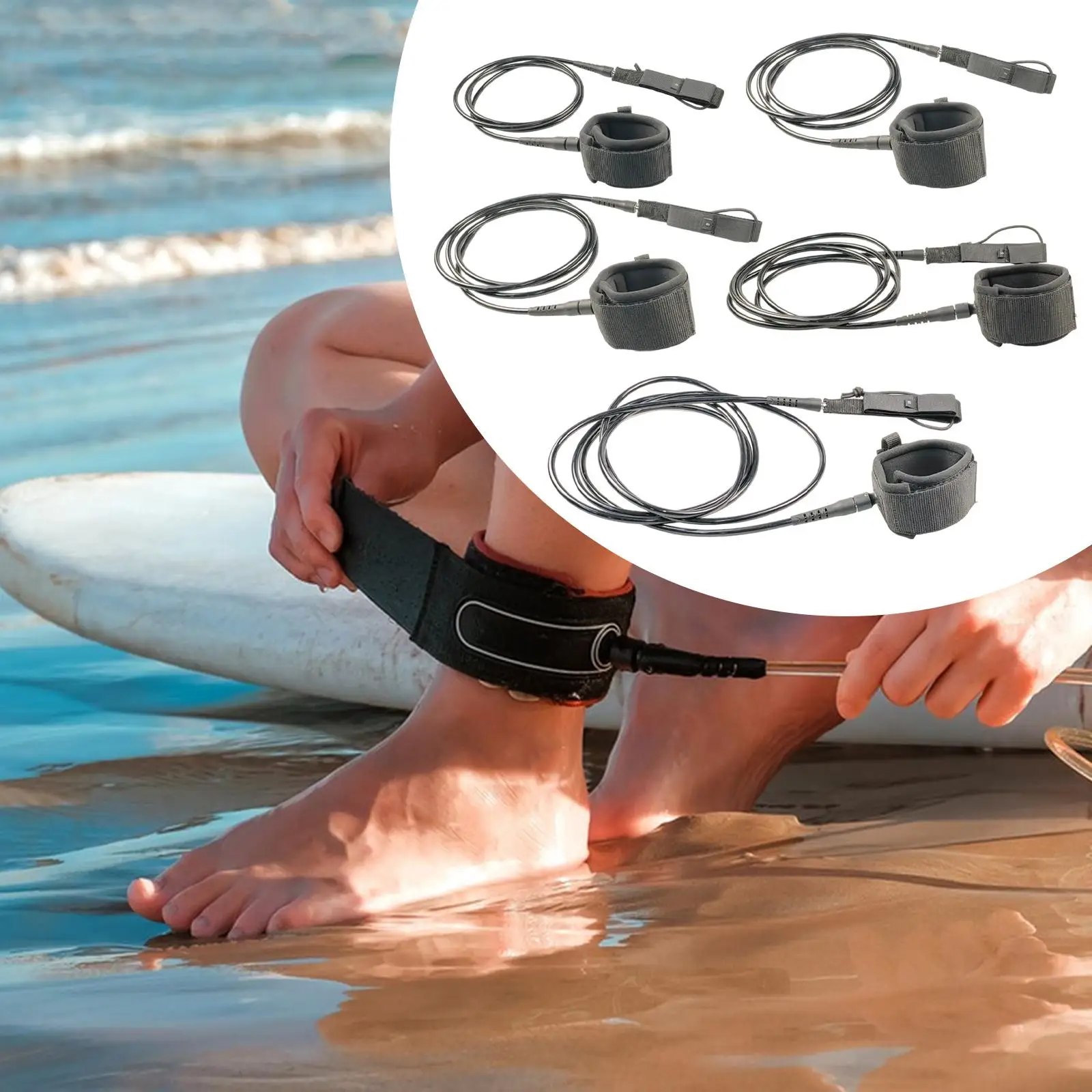 Surfboard Ankle Leash Cuff Rope Multifunction Padded 7mm Leg Rope Strap Straight Surf Board Leash for Paddle Boards Surfing
Surfboard Ankle Leash Cuff Rope Multifunction Padded 7mm Leg Rope Strap Straight Surf Board Leash for Paddle Boards Surfing