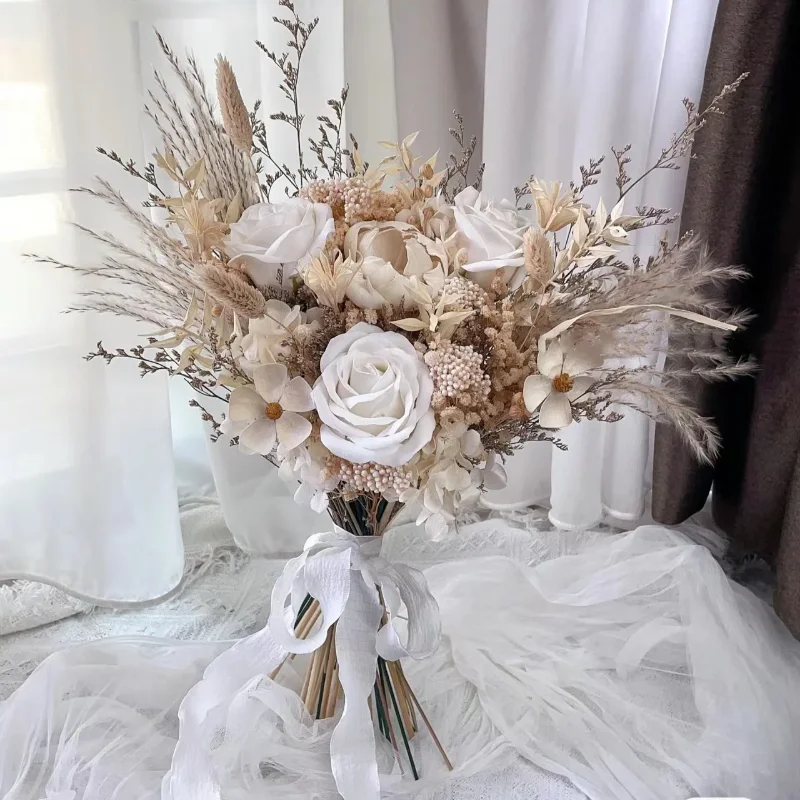 Natural Dried Pampas Grass Artificial Rose Flower Bridal Wedding Flower Bridesmaid Flowers Bouquet Wedding Centerpieces Decor
Natural Dried Pampas Grass Artificial Rose Flower Bridal Wedding Flower Bridesmaid Flowers Bouquet Wedding Centerpieces Decor