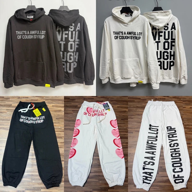 Classic Black White Sweatpants That's A Awful Lot of Cough Syrup Casual Pants Streetwear High Quality Letter Printed Trousers
Classic Black White Sweatpants That's A Awful Lot of Cough Syrup Casual Pants Streetwear High Quality Letter Printed Trousers