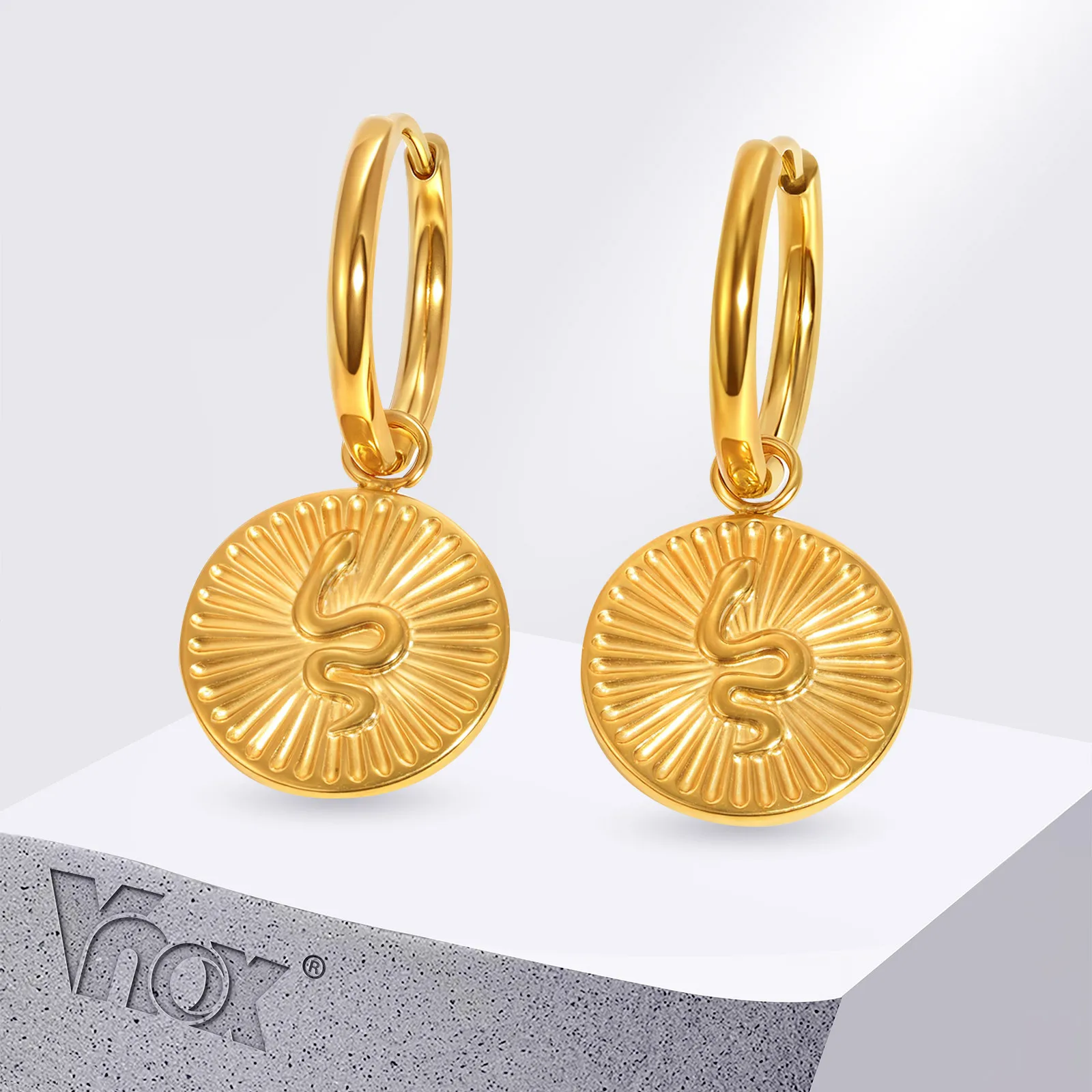 Vnox Elegant Drop Earrings Ladies Jewelry Retro Snake Carving Round Drop Earrings For Women Party Fashion Friendship Gift
Vnox Elegant Drop Earrings Ladies Jewelry Retro Snake Carving Round Drop Earrings For Women Party Fashion Friendship Gift