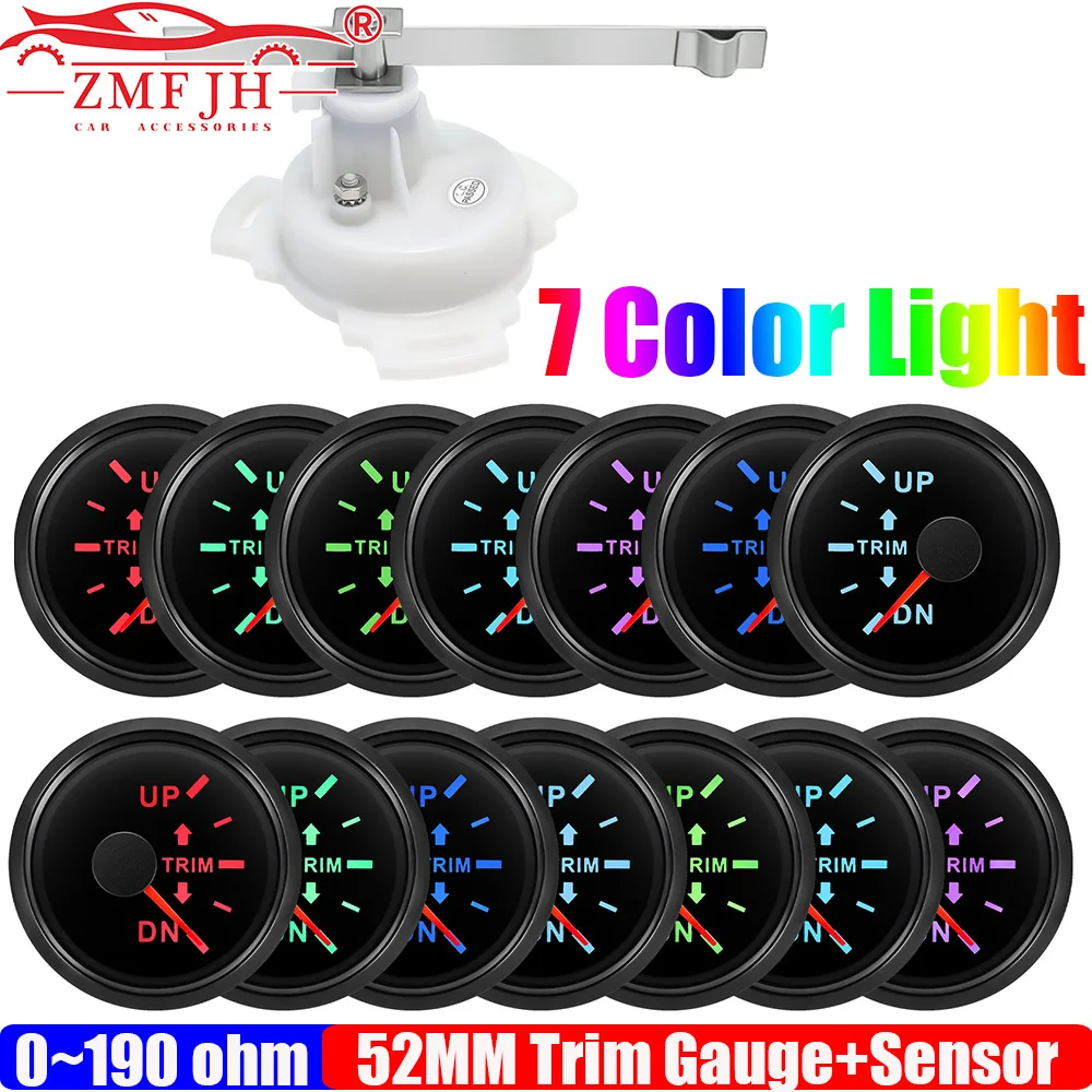 ZMFJH 7 Color LED Boat Trim Gauge for Inboard Outboard Engine 52mm Marine Trim Tilt Indicator Meter with Sensor 0-190ohm UP-DN
ZMFJH 7 Color LED Boat Trim Gauge for Inboard Outboard Engine 52mm Marine Trim Tilt Indicator Meter with Sensor 0-190ohm UP-DN
