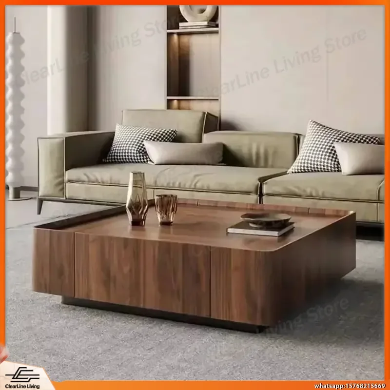 Modern Coffee Table with Storage Drawers Vintage Living Room Table Small Space Friendly Minimalist Design Wooden End Table
Modern Coffee Table with Storage Drawers Vintage Living Room Table Small Space Friendly Minimalist Design Wooden End Table