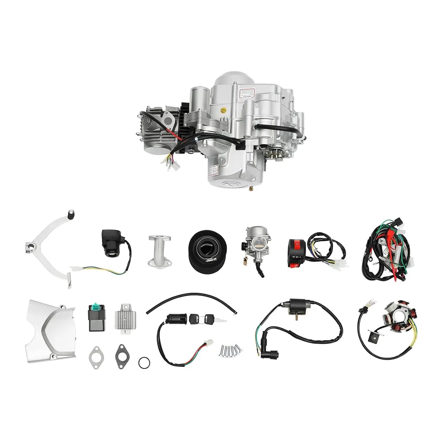 125cc Engine Motor, 4-Stroke Semi-Auto Horizontal Engine 3 Speed ATV Engine Motor Kit, Single Cylinder Air-Cooling Motor for Go
125cc Engine Motor, 4-Stroke Semi-Auto Horizontal Engine 3 Speed ATV Engine Motor Kit, Single Cylinder Air-Cooling Motor for Go