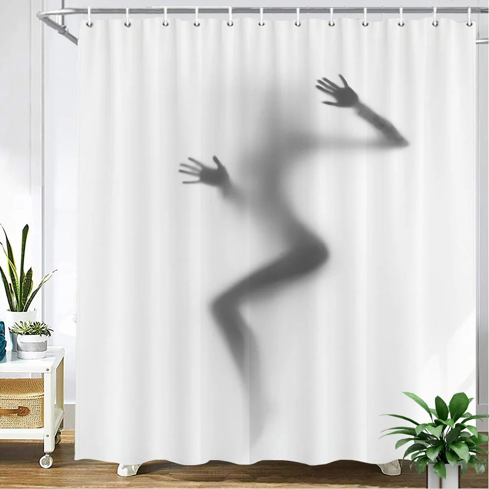 Abstract Silhouette Shower Curtain Black White Ethereal Human Shadow, Surreal Art Style, 12 Hooks, 70.87×70.87 inch, Polyester
Abstract Silhouette Shower Curtain Black White Ethereal Human Shadow, Surreal Art Style, 12 Hooks, 70.87×70.87 inch, Polyester
