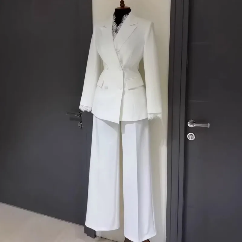 European American Cross-border Foreign Trade Women's Clothing Professional Commuting Style Suit Button Lace Straight-leg Pants
European American Cross-border Foreign Trade Women's Clothing Professional Commuting Style Suit Button Lace Straight-leg Pants