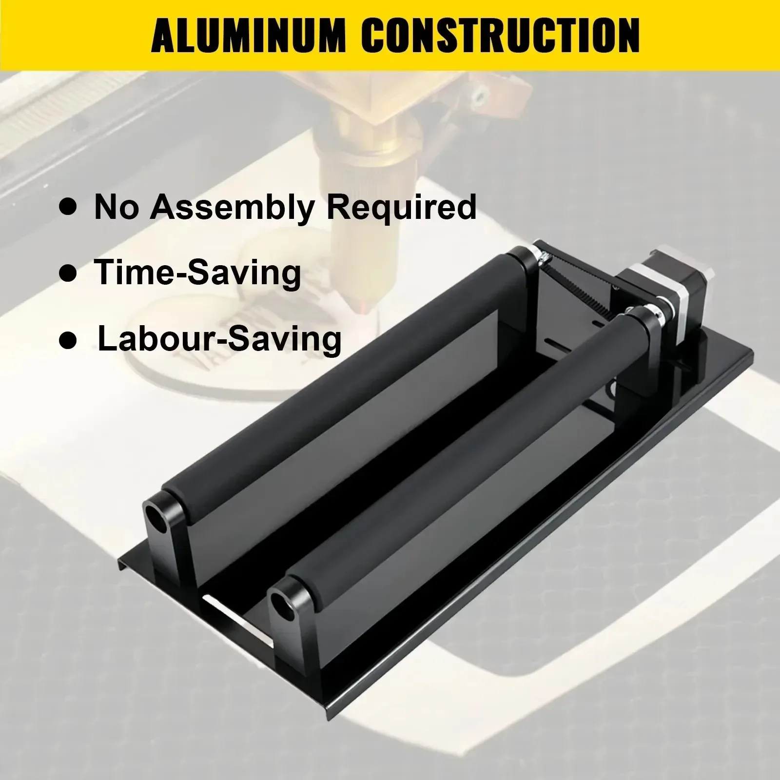 SIHAO 4-Wheel Laser Rotary Axis Attachment with 42 Stepper Motor, Rotary Roller Fixture Accessory for Laser Engraving & Cutting Machines
SIHAO 4-Wheel Laser Rotary Axis Attachment with 42 Stepper Motor, Rotary Roller Fixture Accessory for Laser Engraving & Cutting Machines