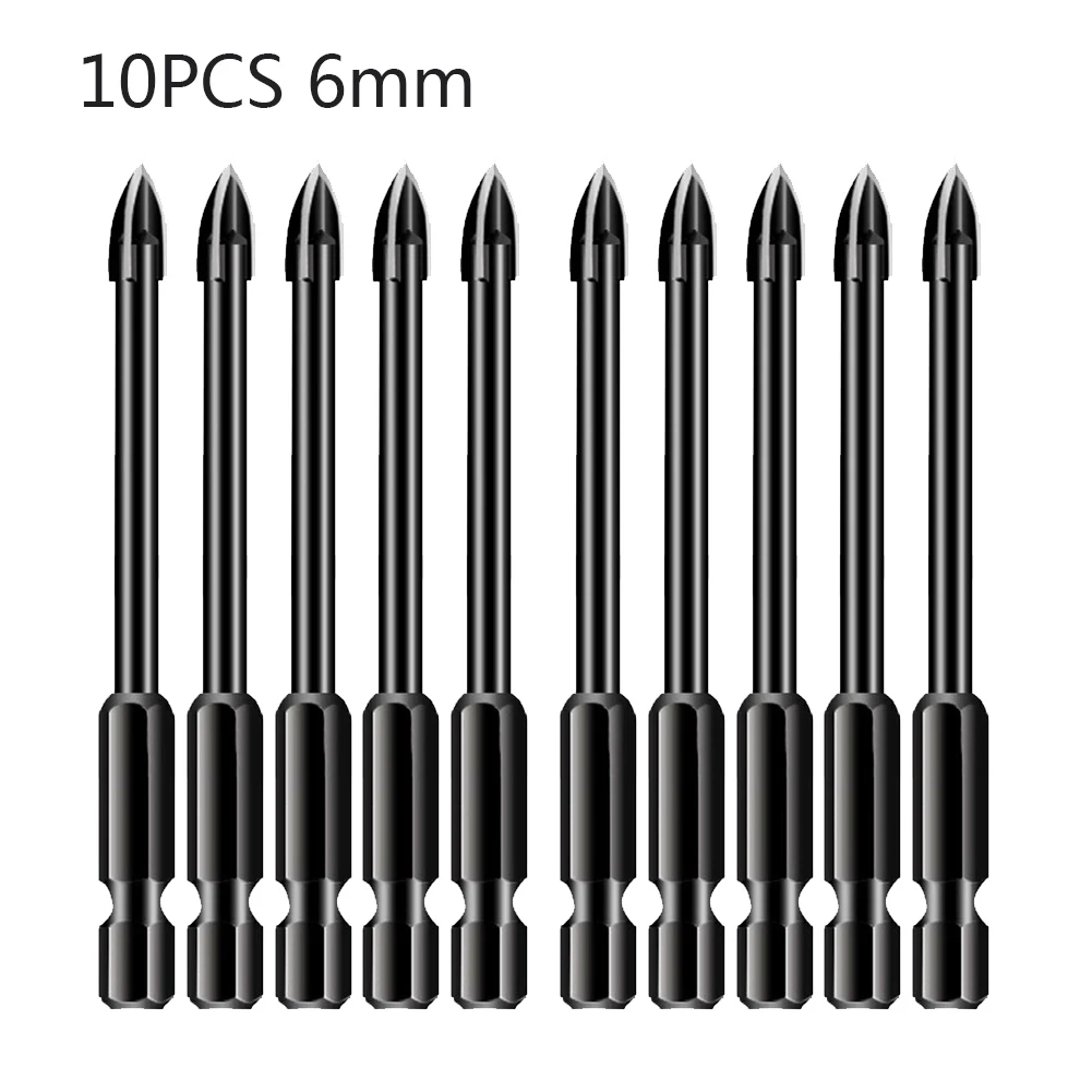Alloy Carbide Point Drill Bit Set for Tile and Glass 4 Cutting Edges 6mm Diameter 45mm Working Length 10 Piece Pack
Alloy Carbide Point Drill Bit Set for Tile and Glass 4 Cutting Edges 6mm Diameter 45mm Working Length 10 Piece Pack
