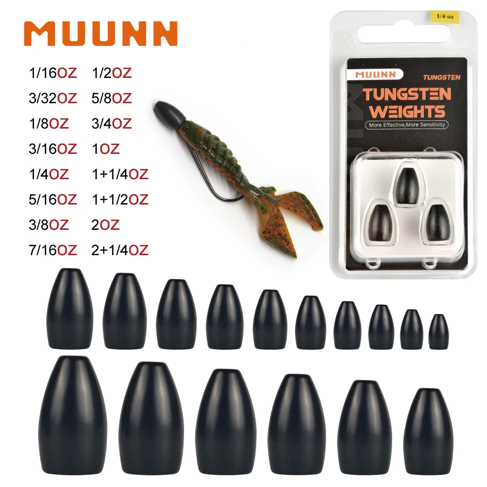 MUUNN 1/16oz-2oz Tungsten Bullet Sinker Flipping Weights,Bass Perch For Texas/Carolina Rig Fishing Soft Lure 1.8g-63g
MUUNN 1/16oz-2oz Tungsten Bullet Sinker Flipping Weights,Bass Perch For Texas/Carolina Rig Fishing Soft Lure 1.8g-63g