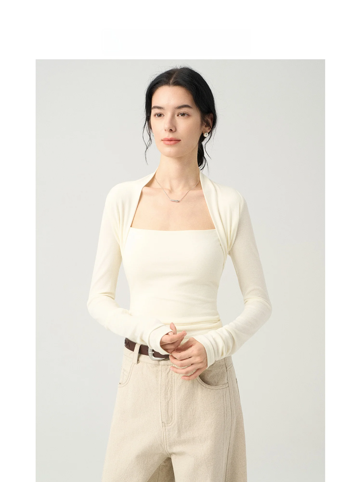 Riqaiaji Wool Long Sleeve Knitted Base Shirt Women's Slim Fit Inner Wear Top French Style Fake Two-Piece Design
Riqaiaji Wool Long Sleeve Knitted Base Shirt Women's Slim Fit Inner Wear Top French Style Fake Two-Piece Design