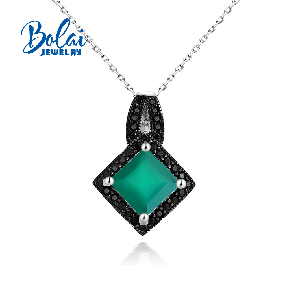 Square design 925 sterling silver pendant necklace Natural green Agate Elegant and noble fine jewelry for women's birthday gift
Square design 925 sterling silver pendant necklace Natural green Agate Elegant and noble fine jewelry for women's birthday gift