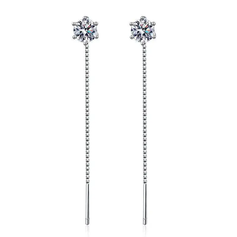 925 Sterling Silver Star Shaped D VVS1 Moissanite Long Drop Earrings Threader Hook Earrings For Women
925 Sterling Silver Star Shaped D VVS1 Moissanite Long Drop Earrings Threader Hook Earrings For Women