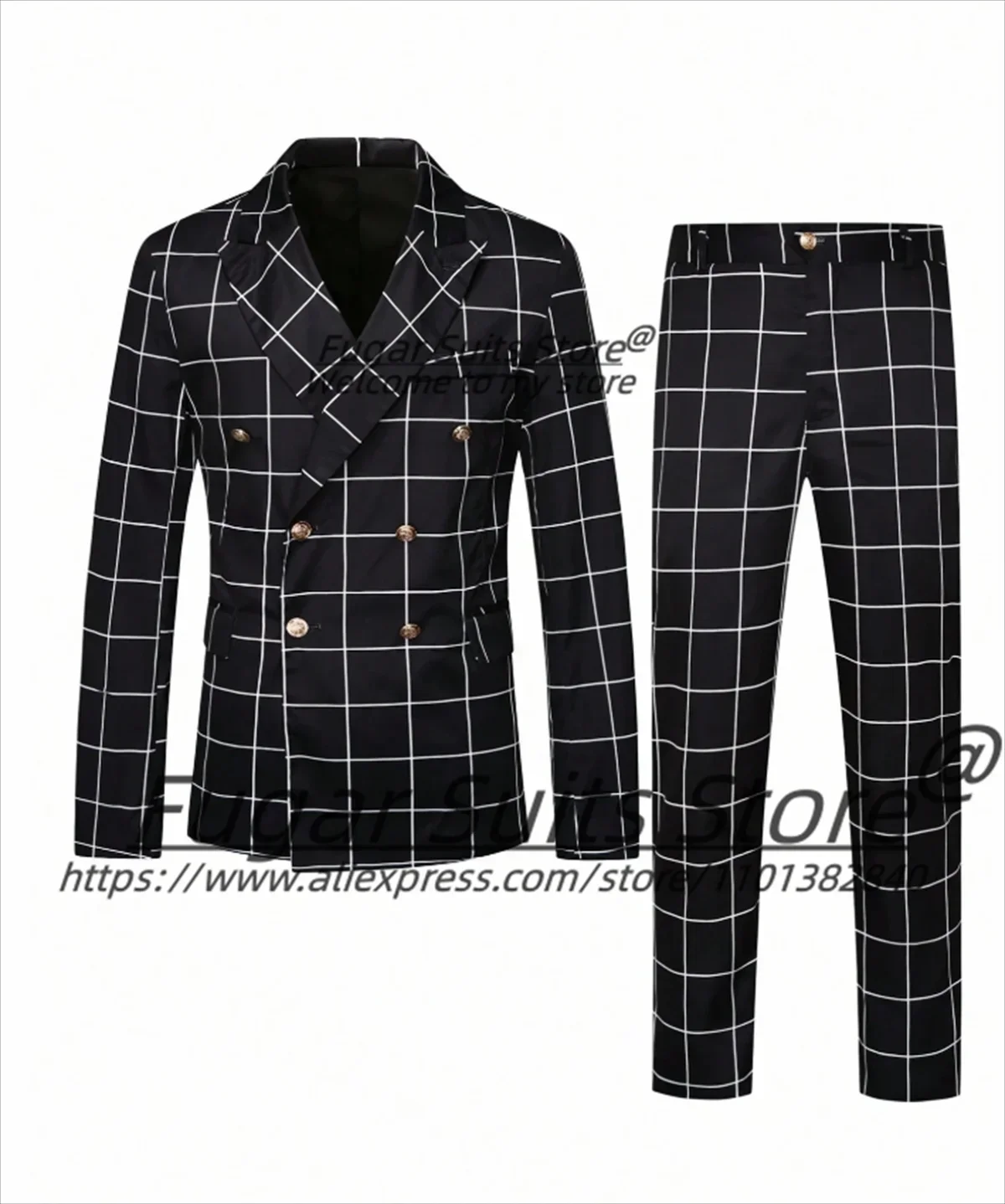 Business Black Plaid Men Suits Slim Fit Double Breasted Groom Formal Tuxedos 2 Pieces Sets Male Customized Blazers Ropa Hombre
Business Black Plaid Men Suits Slim Fit Double Breasted Groom Formal Tuxedos 2 Pieces Sets Male Customized Blazers Ropa Hombre