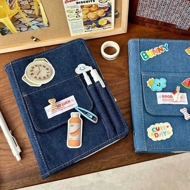 Retro American Scrapbook Notebooks Denim Blue Color Binder Journal Diary Vintage Design Grid Inner Page Notebook Student Supply
Retro American Scrapbook Notebooks Denim Blue Color Binder Journal Diary Vintage Design Grid Inner Page Notebook Student Supply