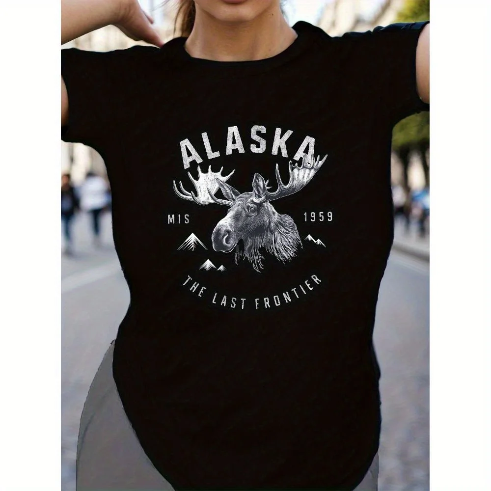 Plus Size Alaska Majestic Moose Illustration Women's Comfit T-shirt 0XL-4XL
Plus Size Alaska Majestic Moose Illustration Women's Comfit T-shirt 0XL-4XL