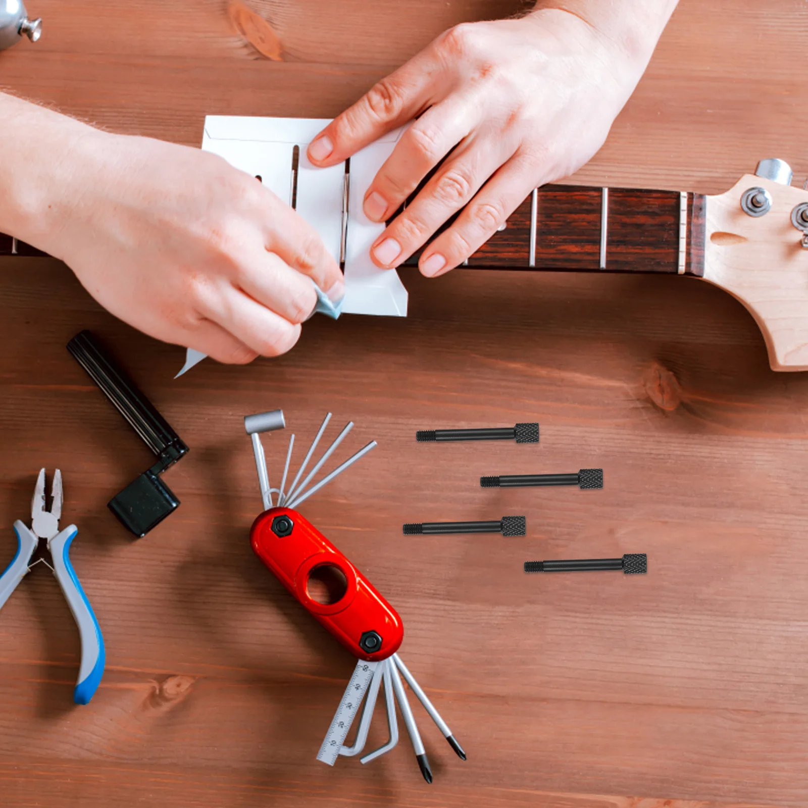 6pcs Electric Guitar Bridge Precision Copper Locking Screws Stable Tuning Comfort Tremolo System Replacement Parts Guitar 
6pcs Electric Guitar Bridge Precision Copper Locking Screws Stable Tuning Comfort Tremolo System Replacement Parts Guitar