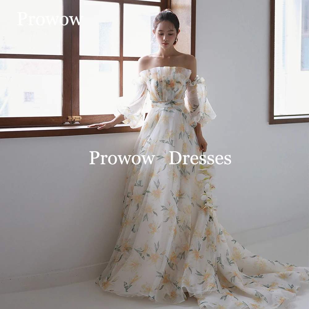 Prowow Flowers Print Korea Wedding Dresses Deachable Sleeves Outdoor Photoshoot Pleats Chiffon A-Line Bridal Gowns Customized
Prowow Flowers Print Korea Wedding Dresses Deachable Sleeves Outdoor Photoshoot Pleats Chiffon A-Line Bridal Gowns Customized