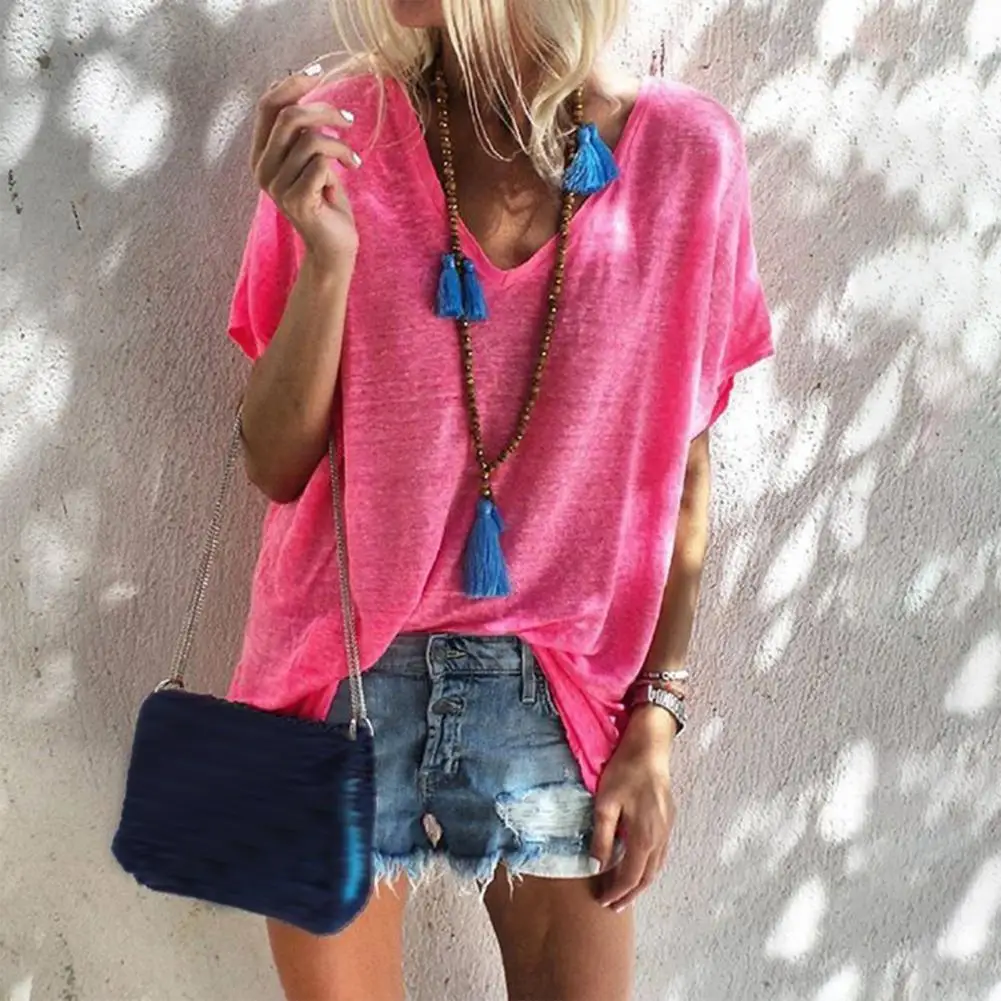 Solid Color Women's T-Shirts Fashion Simple Top Tee 3d T-Shirt Harajuku Casual Short Sleeve V-Neck Oversized Female Clothing
Solid Color Women's T-Shirts Fashion Simple Top Tee 3d T-Shirt Harajuku Casual Short Sleeve V-Neck Oversized Female Clothing