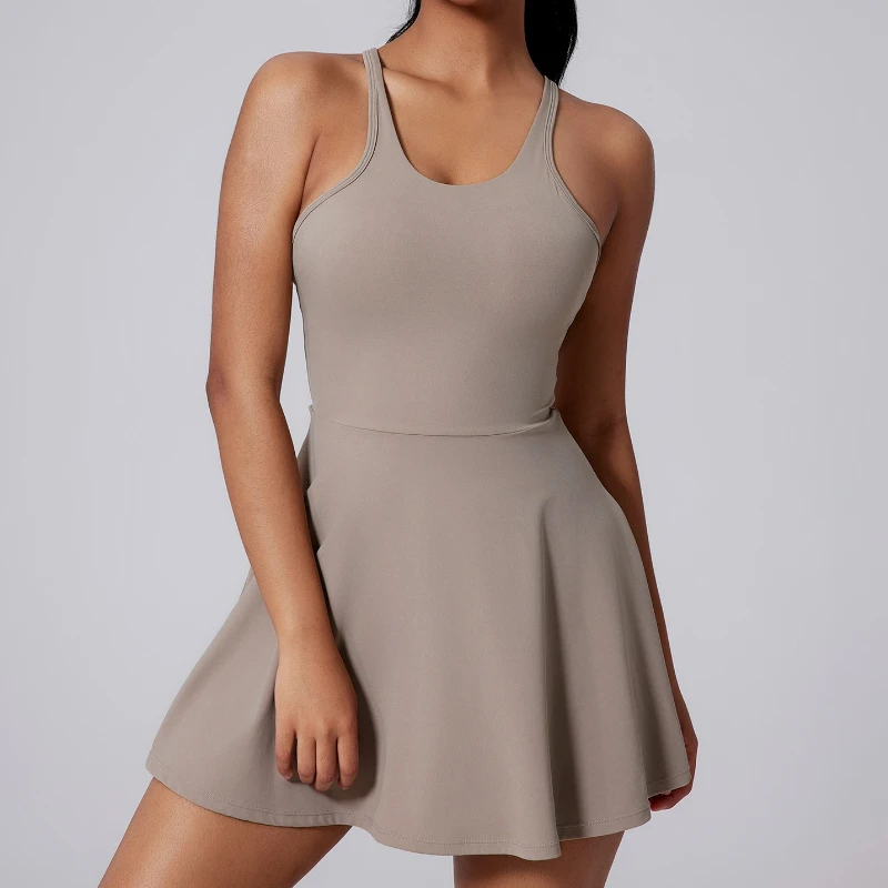 Women Beautiful Back Tennis Dress With Chest Cushion&Shorts Dreathable Outdoor Yoga Golf Skirt Workout Running Badminton Dress
Women Beautiful Back Tennis Dress With Chest Cushion&Shorts Dreathable Outdoor Yoga Golf Skirt Workout Running Badminton Dress