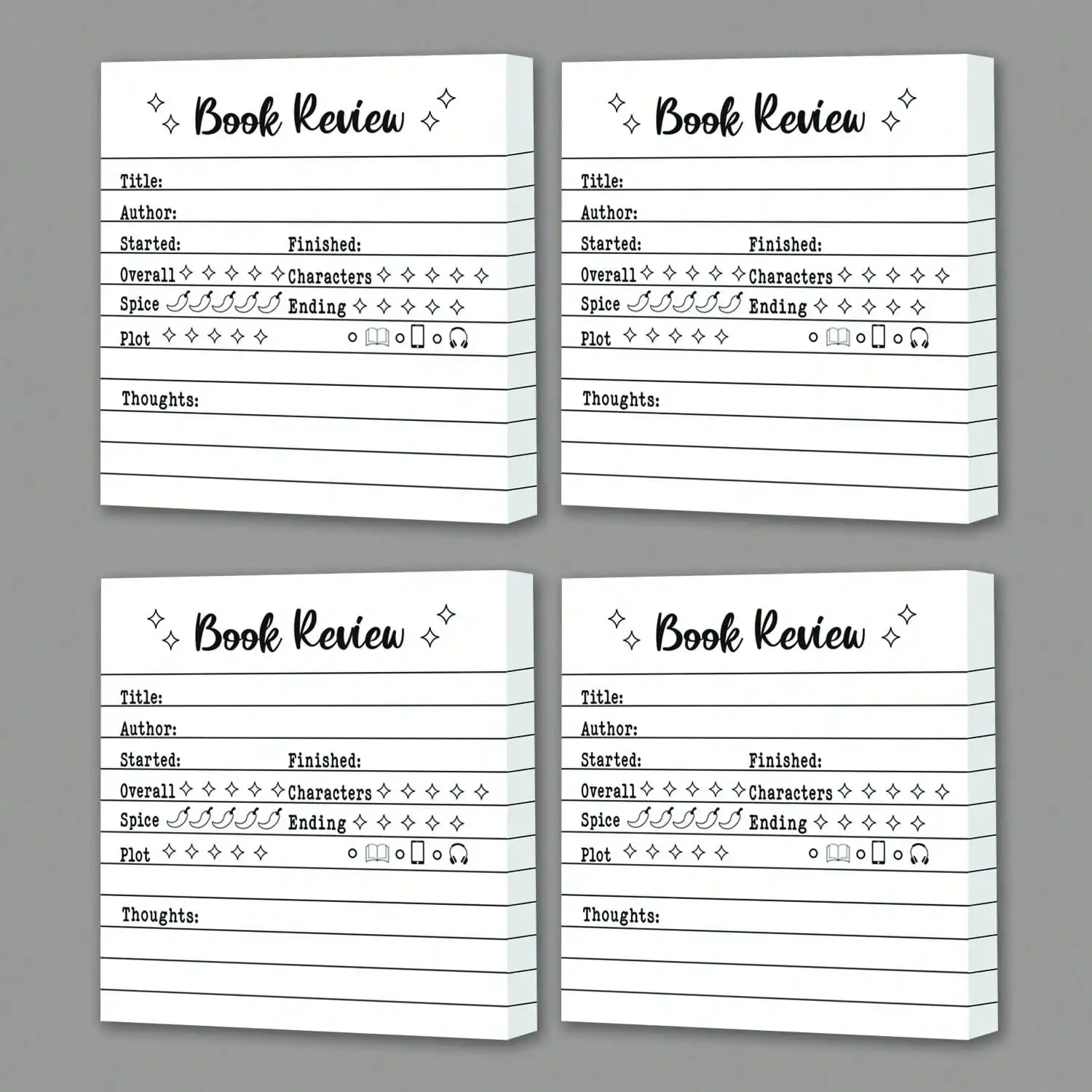 50pcs Book Review Sticky Notes, Self-Adhesive Memo Pad Reading Journal
50pcs Book Review Sticky Notes, Self-Adhesive Memo Pad Reading Journal