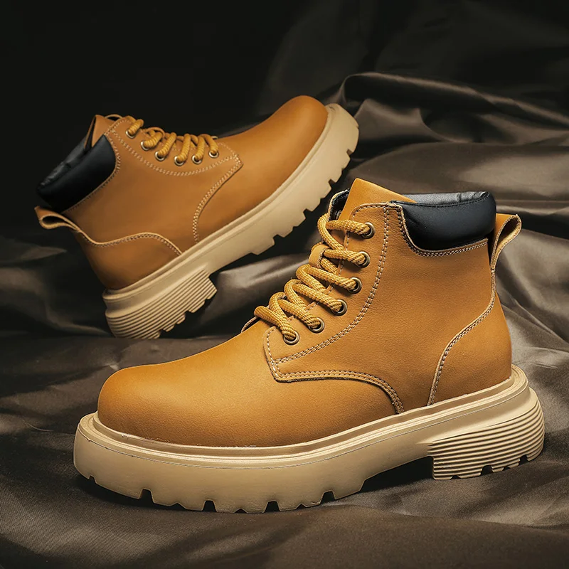 Outdoor Mountaineering Work Boots for Men: 2025 New Big Yellow Boots, High-Top Height-Increasing British Style Durable Work Shoe
Outdoor Mountaineering Work Boots for Men: 2025 New Big Yellow Boots, High-Top Height-Increasing British Style Durable Work Shoe