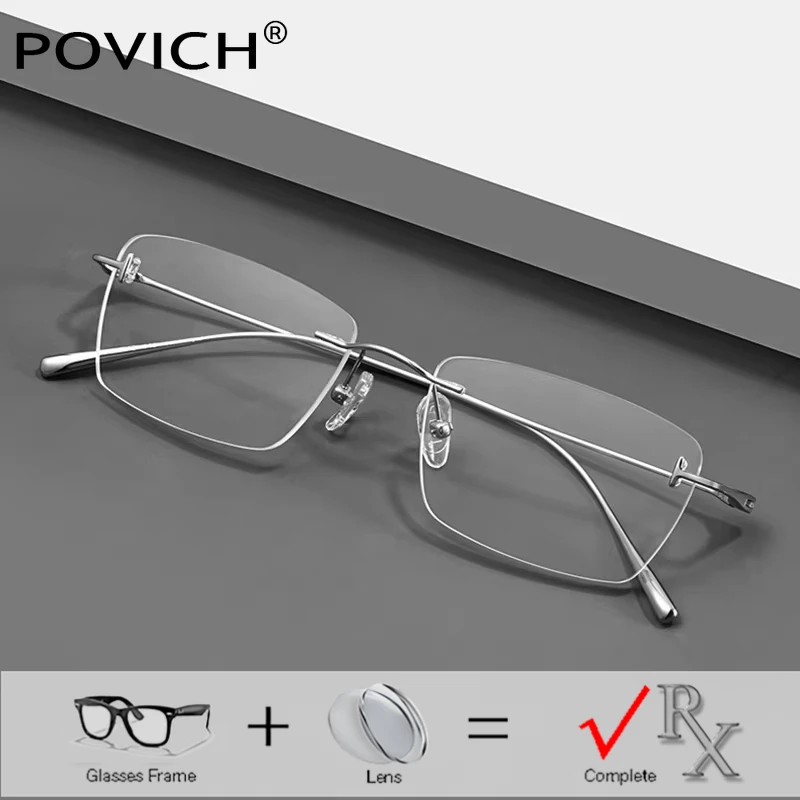 Pure Titanium Rimless Glasses Men's Optics Glasses Clearly Prescription Myopia Reading 1.61-8 Strong Lenses Computer Eyewear
Pure Titanium Rimless Glasses Men's Optics Glasses Clearly Prescription Myopia Reading 1.61-8 Strong Lenses Computer Eyewear