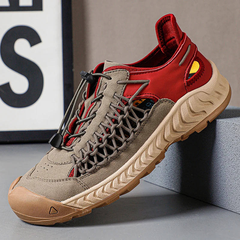 Men'S Sandals Summer Luxury Leather Sandals Climbing and Playing Slippers Explosive Weave Outdoor Sports Breathable Hollow Out
Men'S Sandals Summer Luxury Leather Sandals Climbing and Playing Slippers Explosive Weave Outdoor Sports Breathable Hollow Out