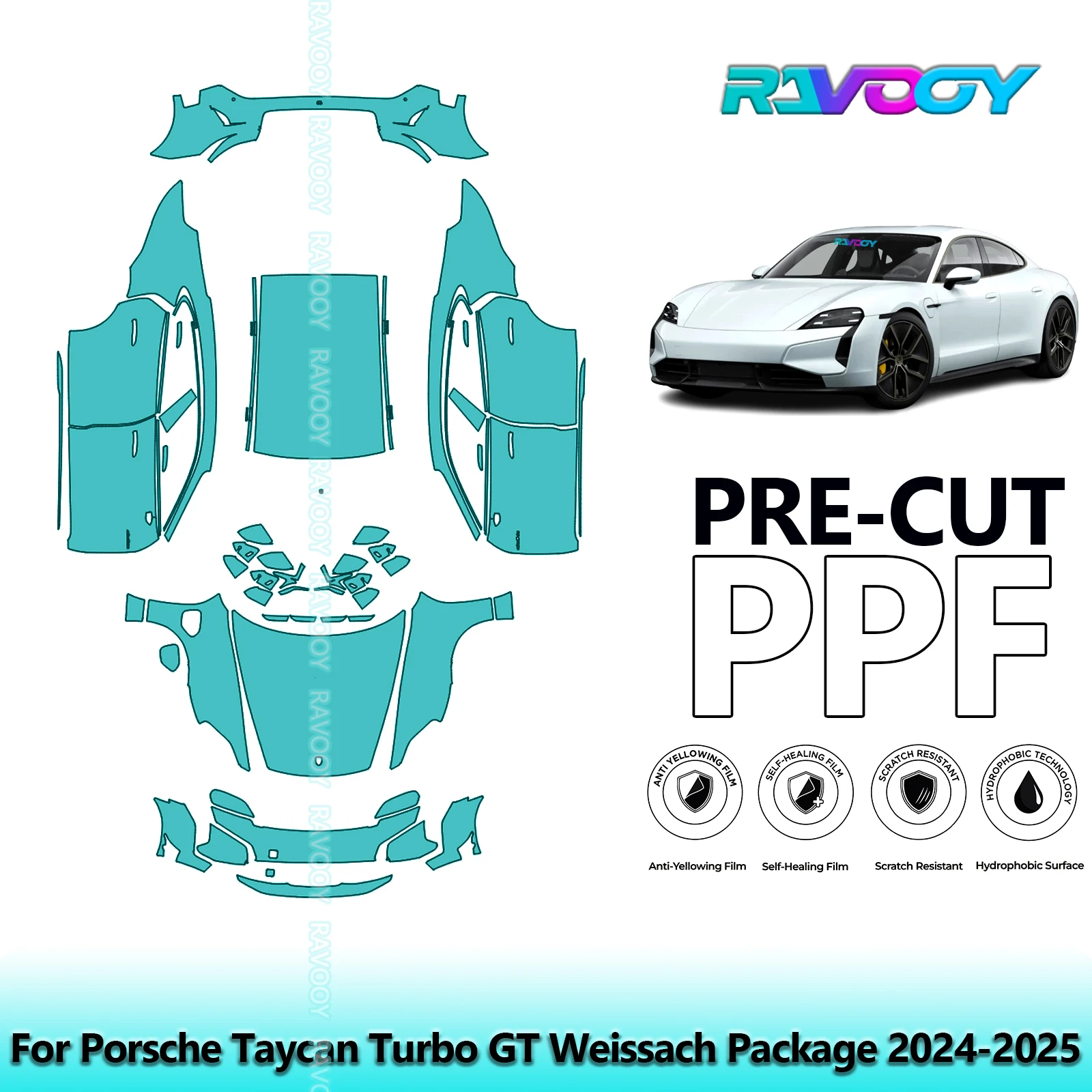 8.5Mil Precut PPF Paint Protection Film Full Vehicle Clear Bra For Porsche Taycan Turbo GT Weissach Package 2024-2025
8.5Mil Precut PPF Paint Protection Film Full Vehicle Clear Bra For Porsche Taycan Turbo GT Weissach Package 2024-2025