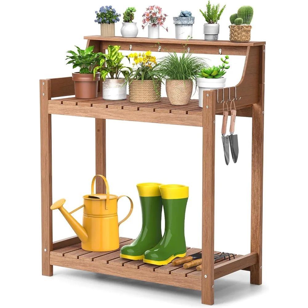 HDPS Potting Bench, All Weather Potting Table with 33.18" Highten Tabletop and 8 Hooks, Easy Assembly Garden Work Bench, Outdoor
HDPS Potting Bench, All Weather Potting Table with 33.18" Highten Tabletop and 8 Hooks, Easy Assembly Garden Work Bench, Outdoor