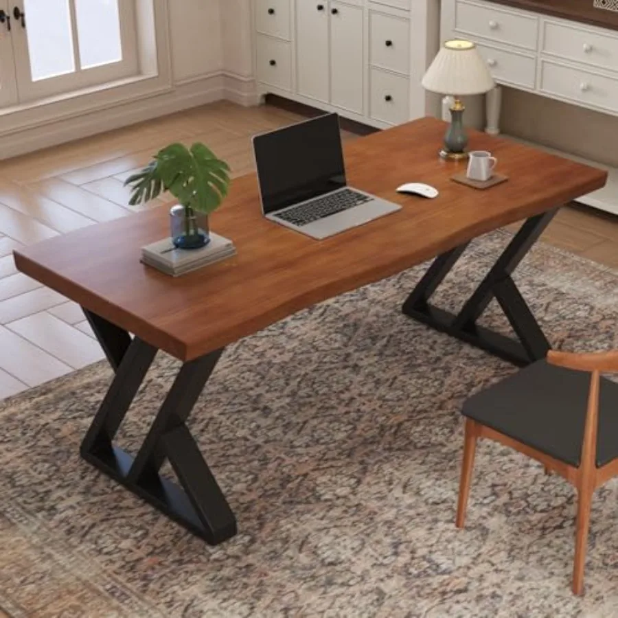47 Inch Live Edge Solid Wood Desk - Natural Edge Industrial Home Office Desk with Sturdy Iron Legs, Thick Wood Top, Anti-Shake
47 Inch Live Edge Solid Wood Desk - Natural Edge Industrial Home Office Desk with Sturdy Iron Legs, Thick Wood Top, Anti-Shake