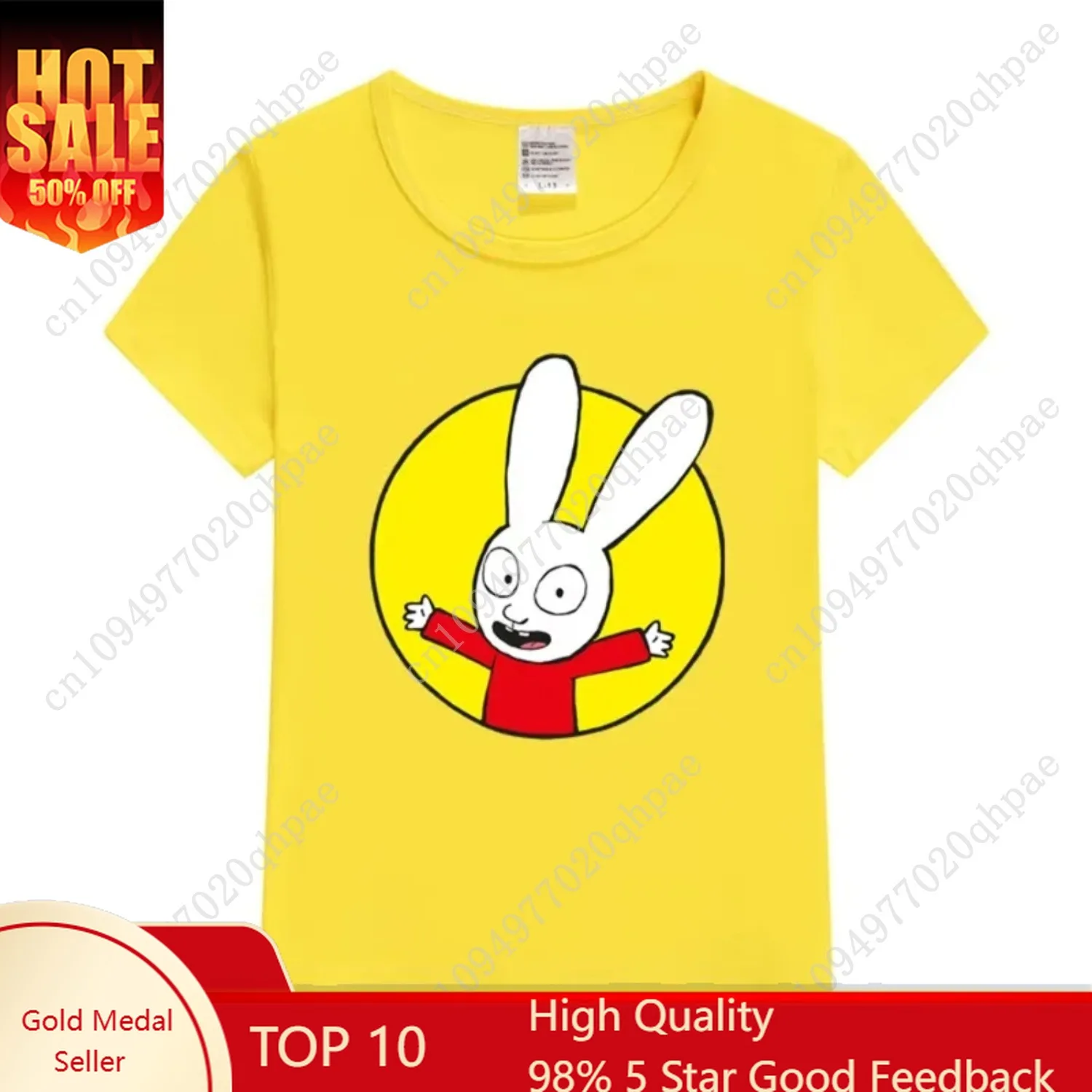 Simon Kids Children's T-shirt Rabbit Printed T-shirt Summer Boys and Girls' Top Cute Summer 2025 Children's Fashion T-shirt
Simon Kids Children's T-shirt Rabbit Printed T-shirt Summer Boys and Girls' Top Cute Summer 2025 Children's Fashion T-shirt