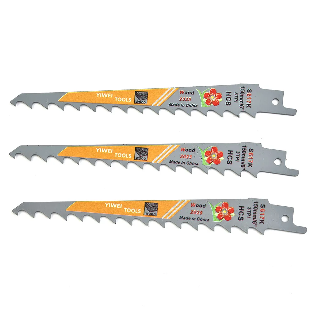 3Pcs Reciprocating Saw Blades 150mm 6Inch 3 TPI HCS Saw Blades For Cutting Wood Cutting Cutter S617k For. Bosch
3Pcs Reciprocating Saw Blades 150mm 6Inch 3 TPI HCS Saw Blades For Cutting Wood Cutting Cutter S617k For. Bosch