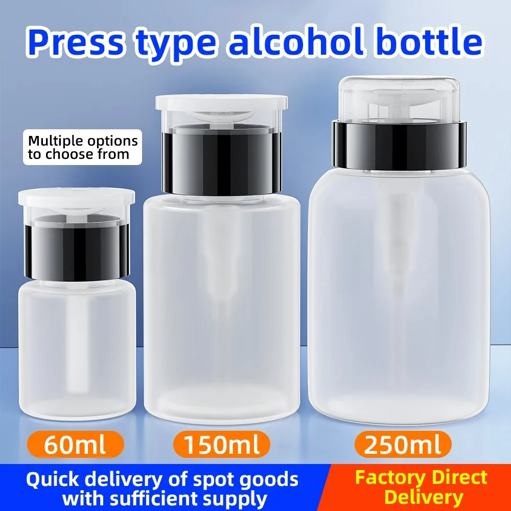 60/150/250ml Empty Alcohol Bottles Refillable Press Pump Bottle Clear Dispenser Liquid Cleaner Tool(Non-alcoholic)
60/150/250ml Empty Alcohol Bottles Refillable Press Pump Bottle Clear Dispenser Liquid Cleaner Tool(Non-alcoholic)