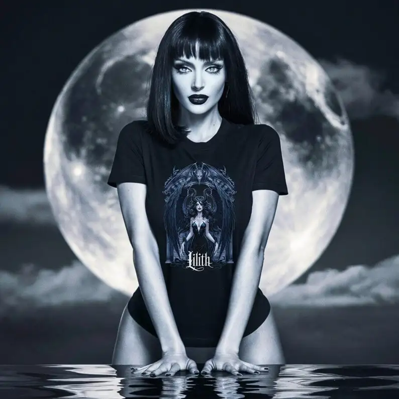 Lilith Gothic T-Shirt Dark Angel Occult Demon Queen Witchcraft Apparel Mystical Black Shirt Vampire Pagan Deity Lunar Enchantmen
Lilith Gothic T-Shirt Dark Angel Occult Demon Queen Witchcraft Apparel Mystical Black Shirt Vampire Pagan Deity Lunar Enchantmen