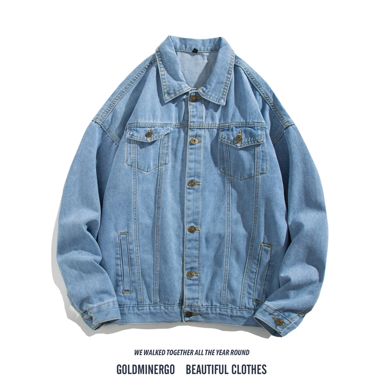 Мужская джинсовая куртка Waed, весенне-осенняя свободная одежда в Корейском стиле, повседневная рабочая одежда, модный брендовый топ для пар BF Sle
Мужская джинсовая куртка Waed, весенне-осенняя свободная одежда в Корейском стиле, повседневная рабочая одежда, модный брендовый топ для пар BF Sle