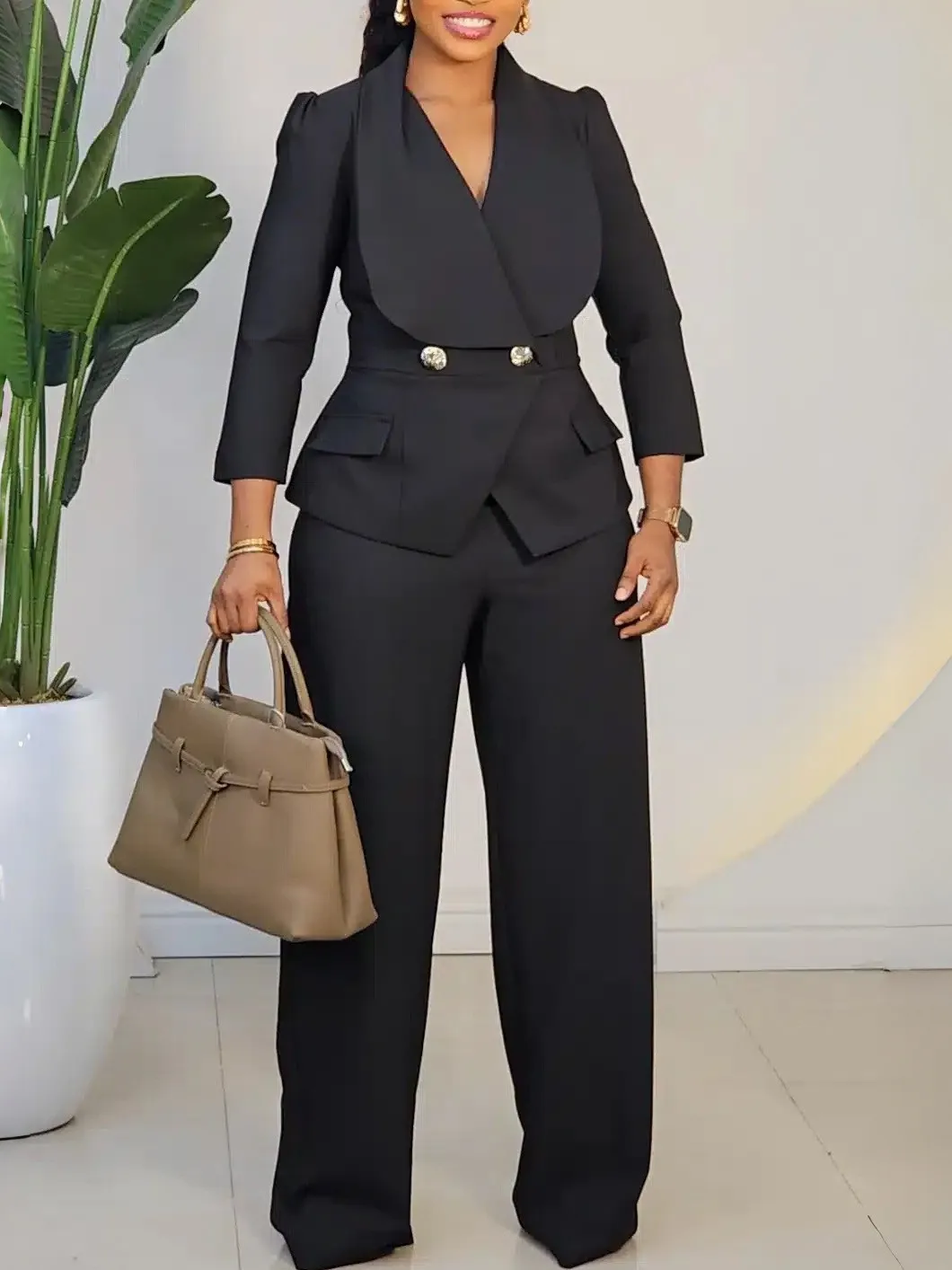 Spring Women's Clothing Slim Fit Long Sleeve Elegant Wide Leg Jumpsuit For Polyester High Waist Full Length Flared
Spring Women's Clothing Slim Fit Long Sleeve Elegant Wide Leg Jumpsuit For Polyester High Waist Full Length Flared