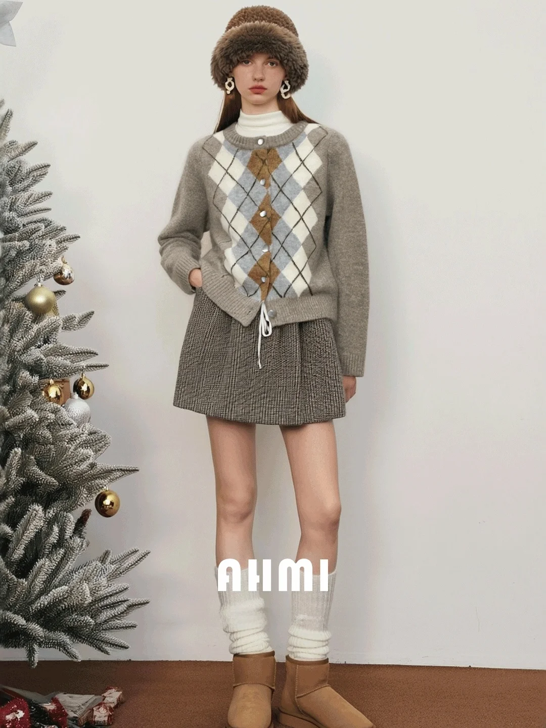 AHMI i Academy Retro Diamond Pattern round Ne Sweater Soft Cozy Knitted Winter irt for Girls Comfortable Warmth
AHMI i Academy Retro Diamond Pattern round Ne Sweater Soft Cozy Knitted Winter irt for Girls Comfortable Warmth