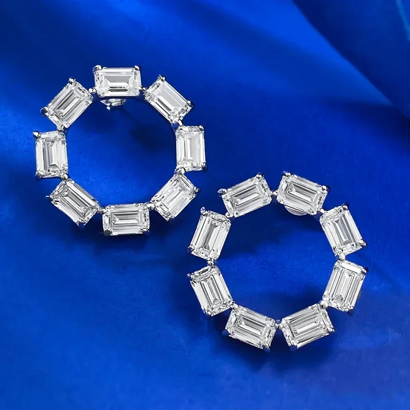 Luxury Moissanite Diamond Stud Earring 100% Real 925 Sterling Silver Engagement Wedding Earrings for Women Promise Party Jewelry
Luxury Moissanite Diamond Stud Earring 100% Real 925 Sterling Silver Engagement Wedding Earrings for Women Promise Party Jewelry