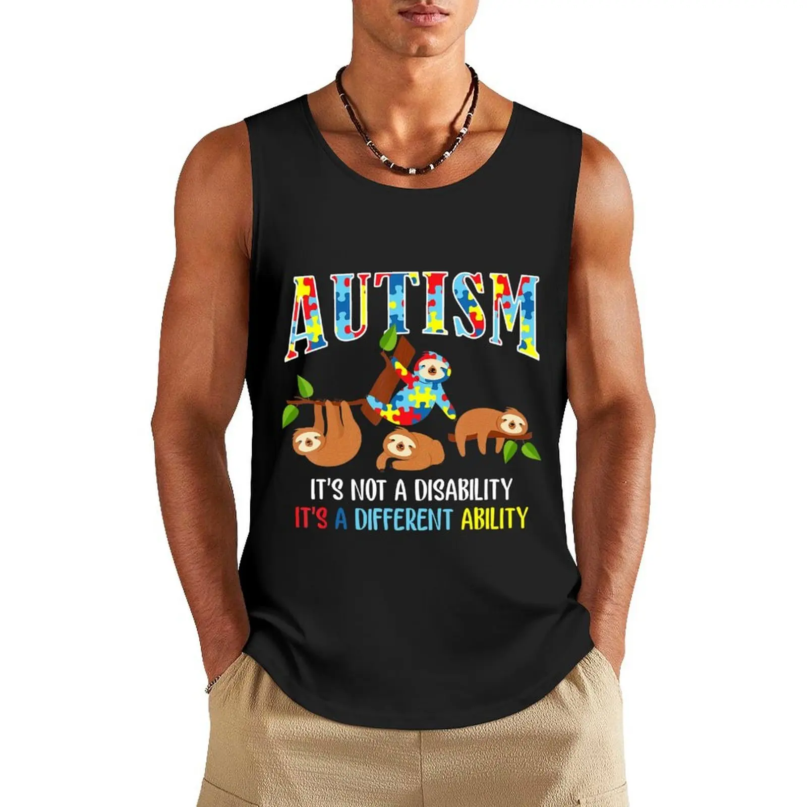 Autism Its Not A Disability Autism Awareness Sloth Tank Top Gym T-shirts for men Men's summer vest sleeveless vests bodybuilding
Autism Its Not A Disability Autism Awareness Sloth Tank Top Gym T-shirts for men Men's summer vest sleeveless vests bodybuilding