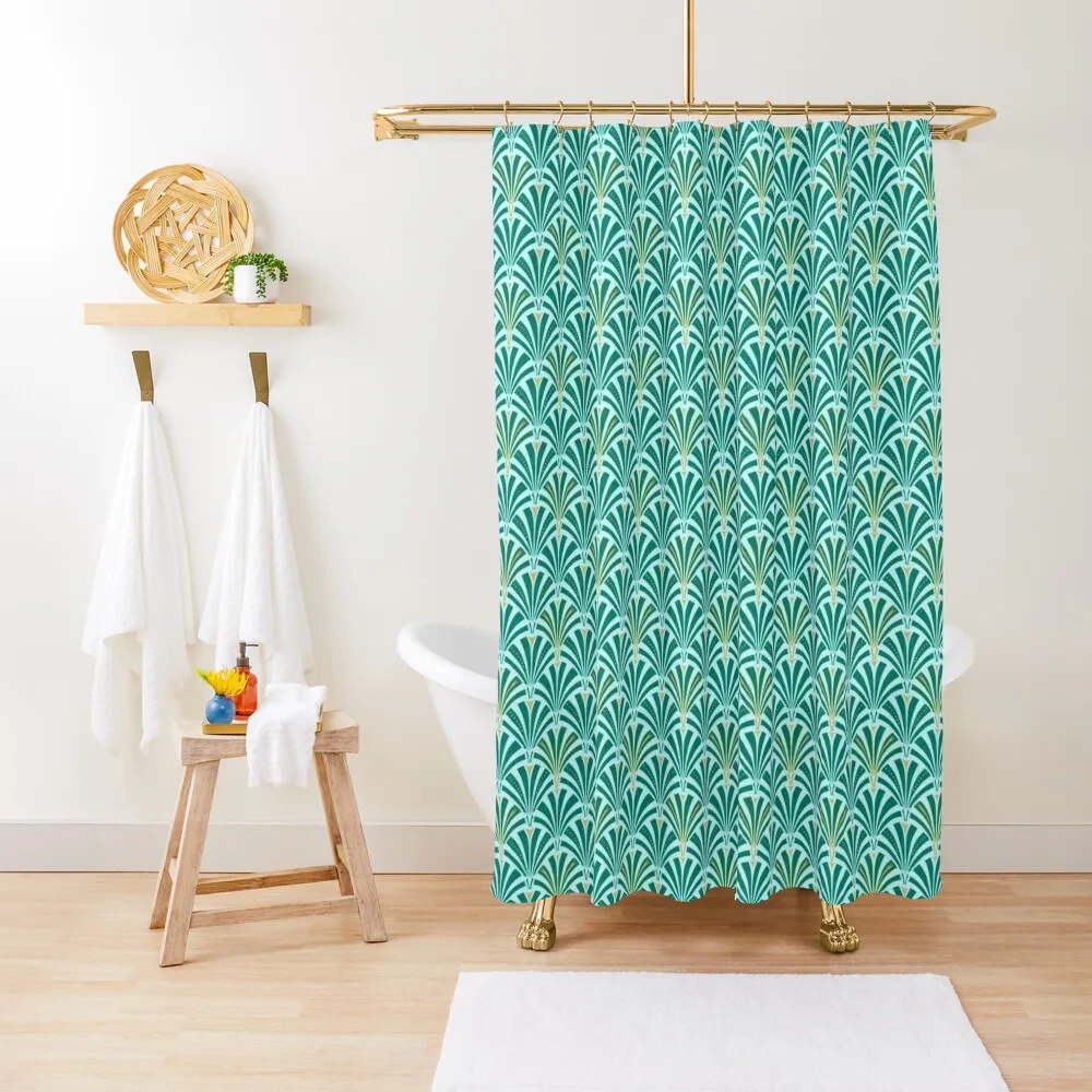 Art Deco fan pattern, turquoise and aqua Shower Curtain Anti-Mold Waterproof Shower Bathtub Curtain
Art Deco fan pattern, turquoise and aqua Shower Curtain Anti-Mold Waterproof Shower Bathtub Curtain