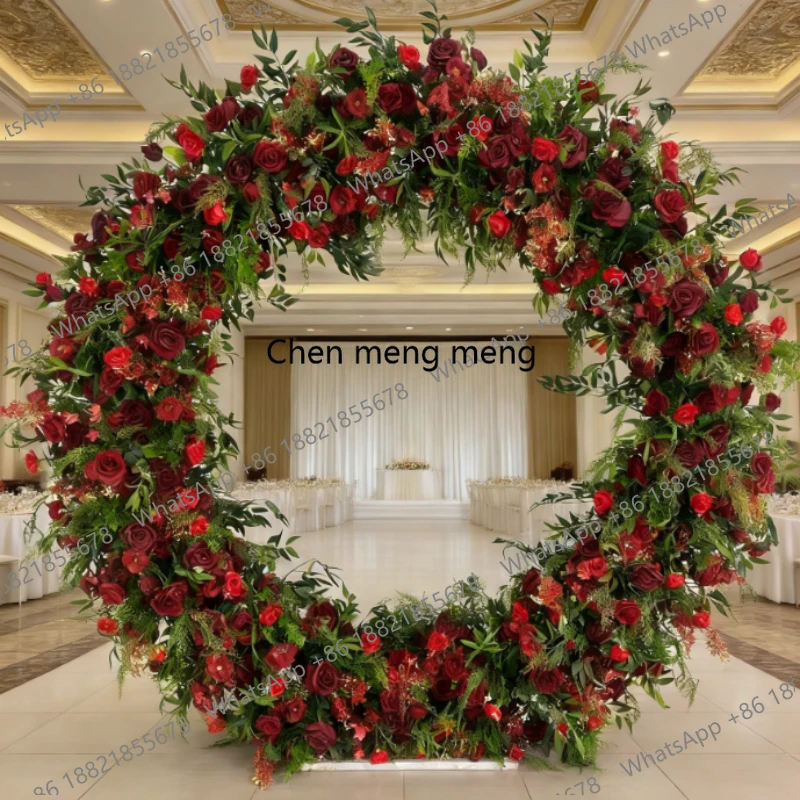 2M Leaved Artificial Red Rose Round Arch Floral Wedding Stage Decoration Iron Art Heart-shaped Arch Floral Arrangement
2M Leaved Artificial Red Rose Round Arch Floral Wedding Stage Decoration Iron Art Heart-shaped Arch Floral Arrangement