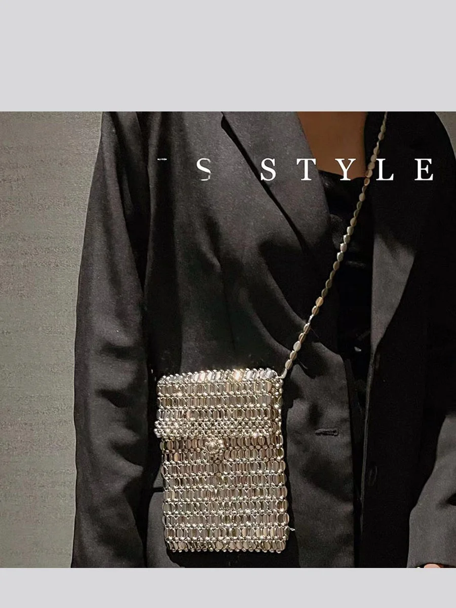 UGALS Retro Metal Shiny Handwoven Pearl Small Square Phone Bag Long Shoulder Strap Crossbody Bag for Youth Men And Women
UGALS Retro Metal Shiny Handwoven Pearl Small Square Phone Bag Long Shoulder Strap Crossbody Bag for Youth Men And Women