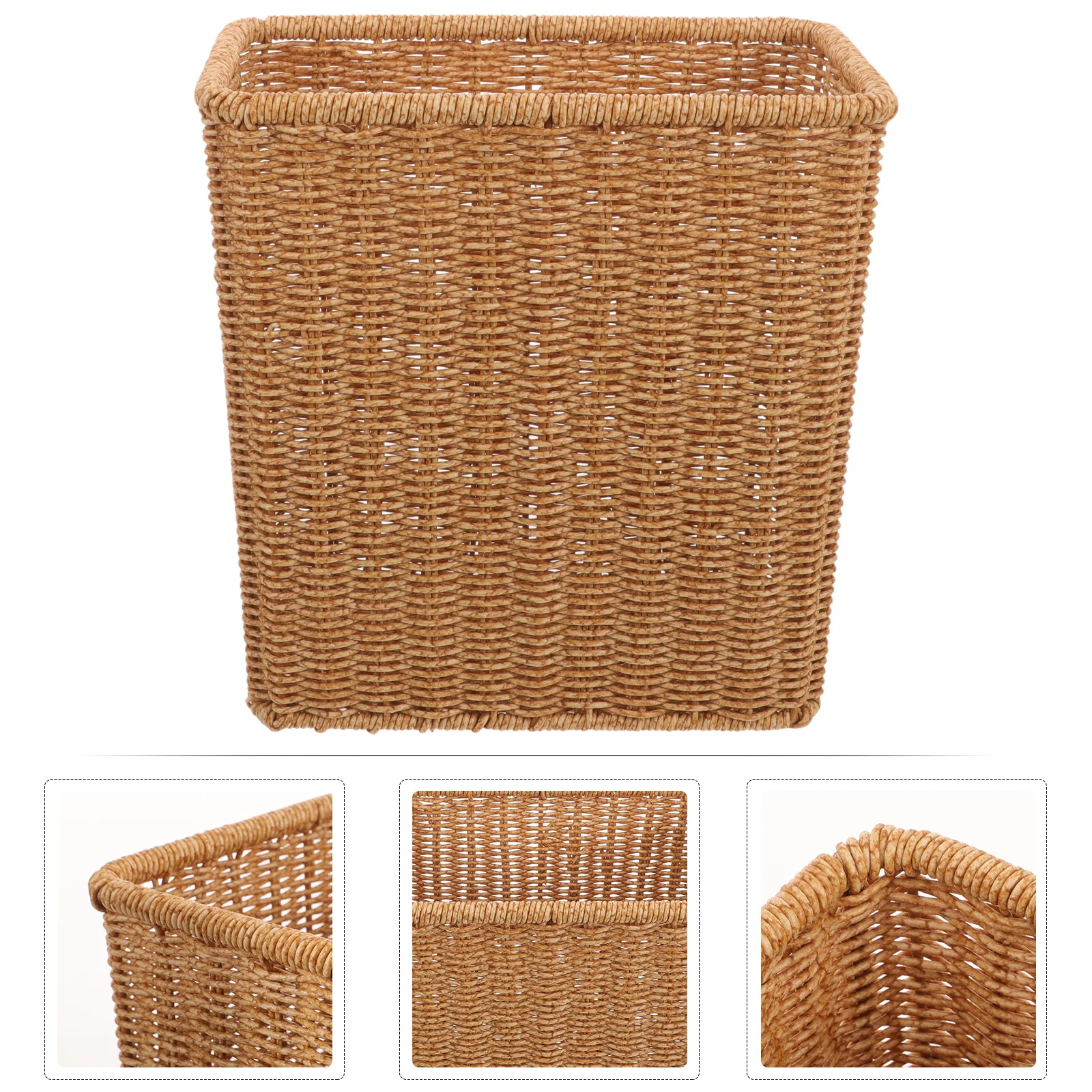 Storage Woven Basket Versatile Trash Can for Home Decoration Rustic Style Wastepaper Basket Small Clothing Organizer Pastoral
Storage Woven Basket Versatile Trash Can for Home Decoration Rustic Style Wastepaper Basket Small Clothing Organizer Pastoral