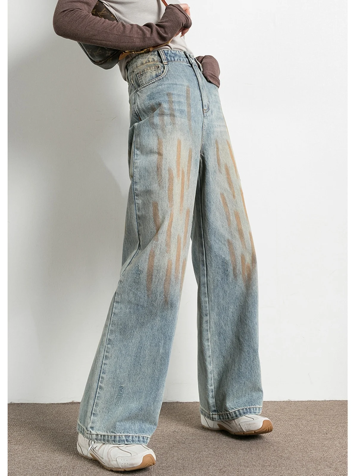 Tide PA Thick Straight Leg Vintage Blue Jeans Women's Spring Autumn High Waist Zipper Casual Style Standard Fit Denim Pants
Tide PA Thick Straight Leg Vintage Blue Jeans Women's Spring Autumn High Waist Zipper Casual Style Standard Fit Denim Pants