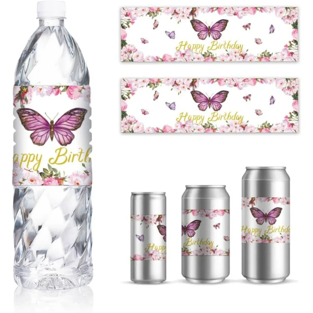 30 Pink Butterfly Water Bottle Labels Happy Birthday Flower Wraps Stickers for Water Bottle Personalization 8.5x2.5 Inches
30 Pink Butterfly Water Bottle Labels Happy Birthday Flower Wraps Stickers for Water Bottle Personalization 8.5x2.5 Inches