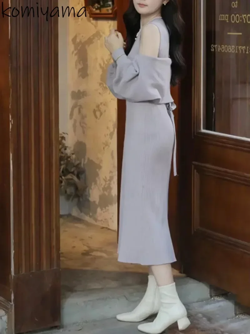 Женское платье на шнуровке с открытыми плечами, Vestido с рукавами-фонариками, 2024, осенне-зимнее новое платье, одежда + вязаные топы, японский костюм
Женское платье на шнуровке с открытыми плечами, Vestido с рукавами-фонариками, 2024, осенне-зимнее новое платье, одежда + вязаные топы, японский костюм