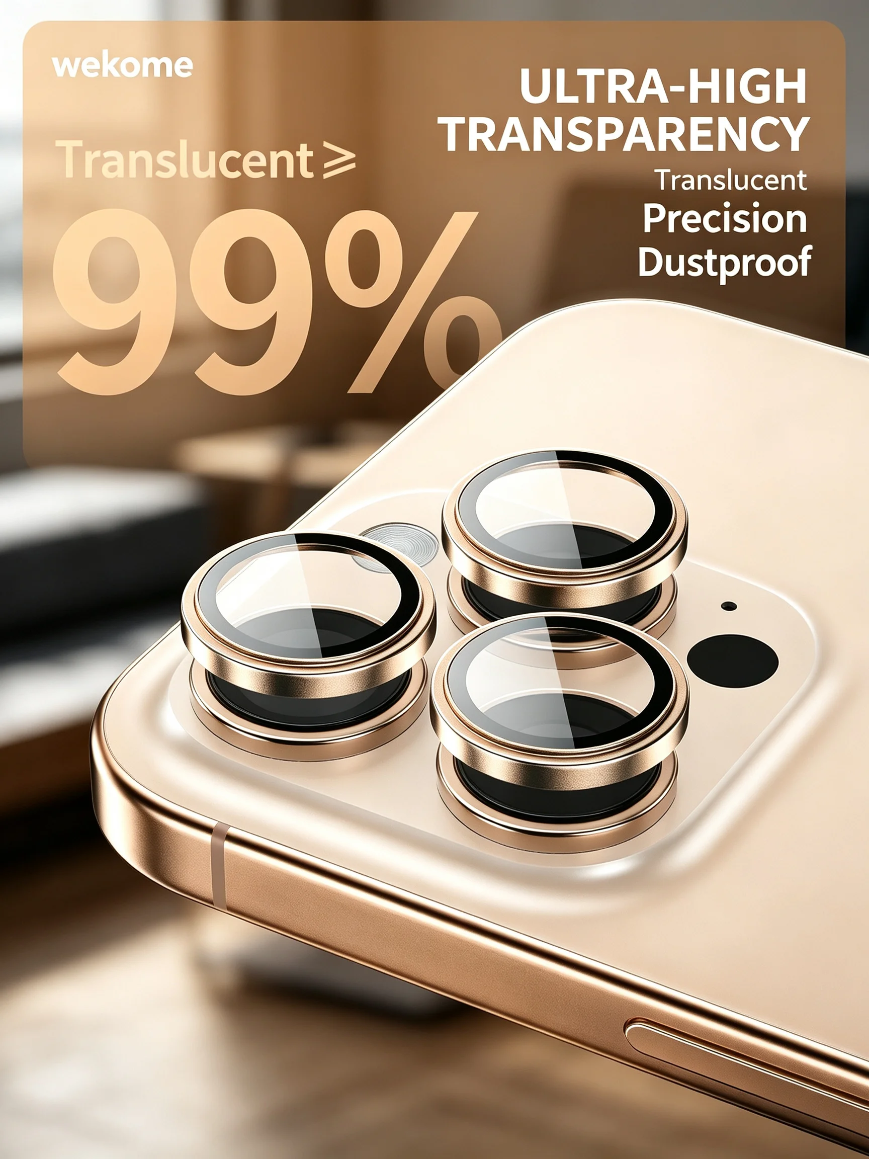 WEKOME Metal Camera Lens Protector 99% High Transparency Easy Alignment Anti Dust Raised Edge For iph14-16
WEKOME Metal Camera Lens Protector 99% High Transparency Easy Alignment Anti Dust Raised Edge For iph14-16