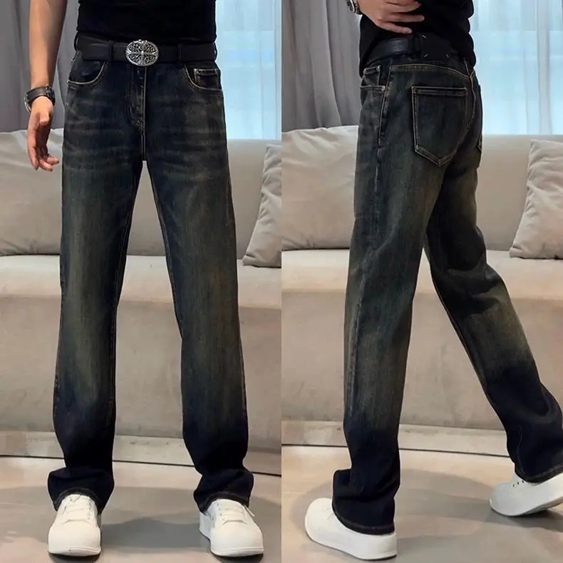 Эластичные джинсовые джинсы в стиле ретро, прямые облегающие мужские джинсы с вышивкой на талии, глубокий цвет, универсальные модные хлопковые джинсы со средней талией для пар...
Эластичные джинсовые джинсы в стиле ретро, прямые облегающие мужские джинсы с вышивкой на талии, глубокий цвет, универсальные модные хлопковые джинсы со средней талией для пар...